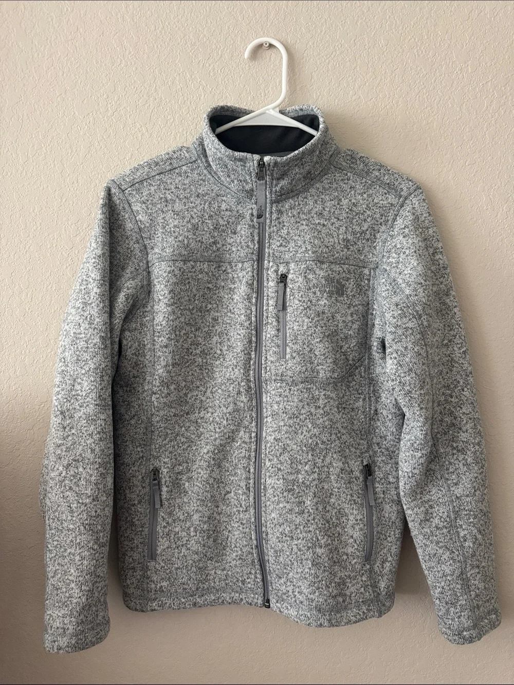 The North Face Men's Heather Gray Full-Zip Fleece Jacket